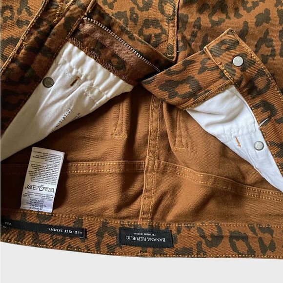 Banana Republic Premium Denim Animal Print Jeans Size 28S Women Mid-Rise Skinny - Picture 10 of 14